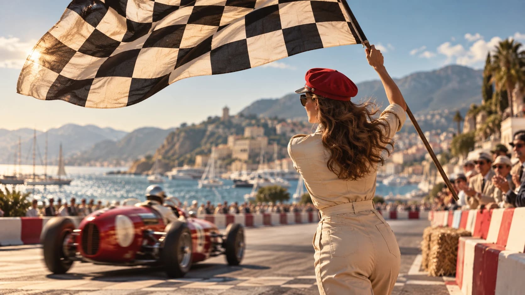 A checkered flag at a race finish